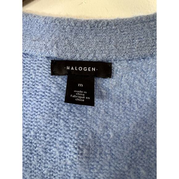 Halogen Womens Wool Blend Duster Cardigan Size M Periwinkle Blue Soft Warm Cozy - Picture 6 of 8